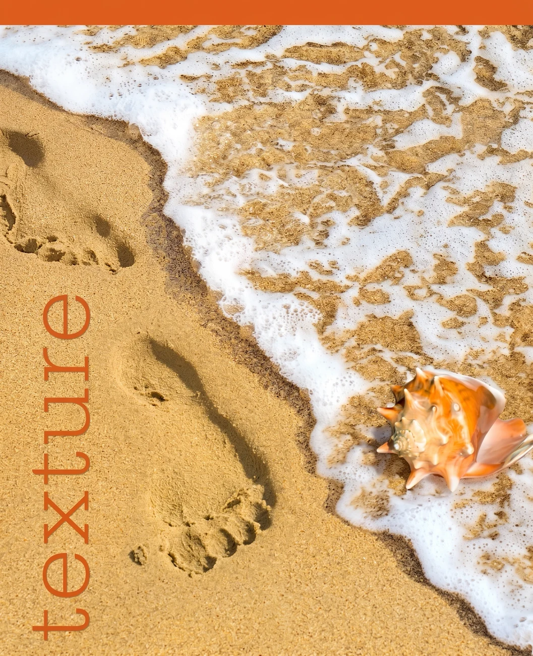 Efecto TEXTURE: huellas sobre arena mojada con textura táctil