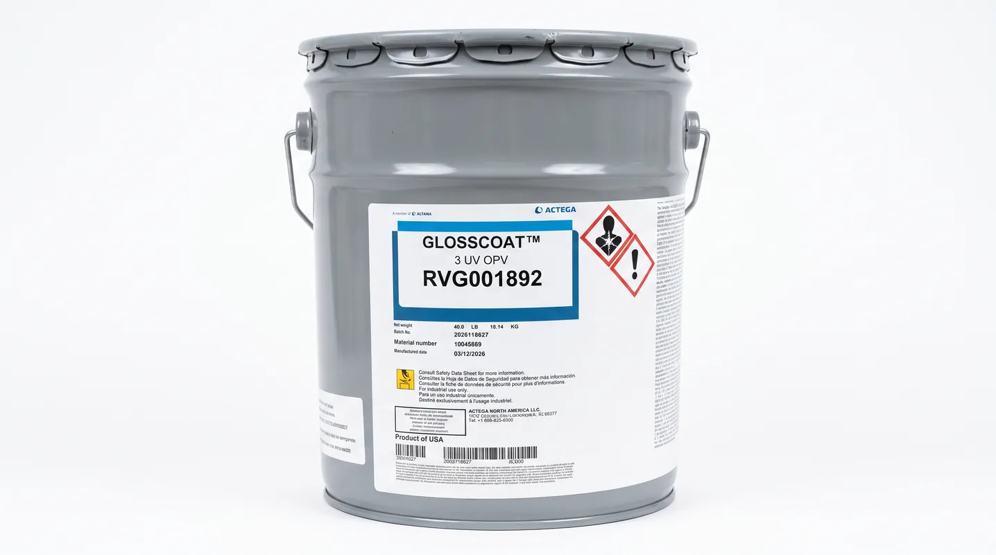 Barniz GLOSSCOAT 3 RVG001892 de ACTEGA, resistente al frote